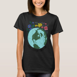 Camiseta Dia da Terra Restaure A Arte Flor Da Terra Salva O