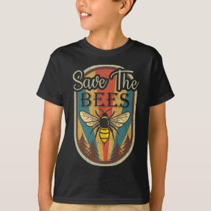 Camiseta Dia da Terra Salve As Abelhas Gráfico Retroativo D