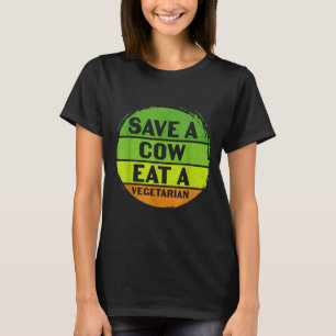Camiseta Dia da Terra Salve uma Vaca Coma Vegetariano Recic