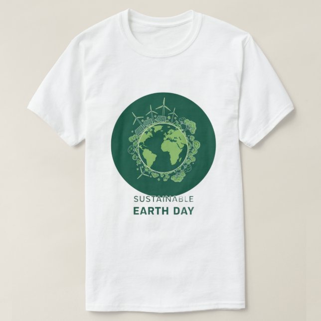 Camiseta Dia da Terra Sustentável (Frente do Design)