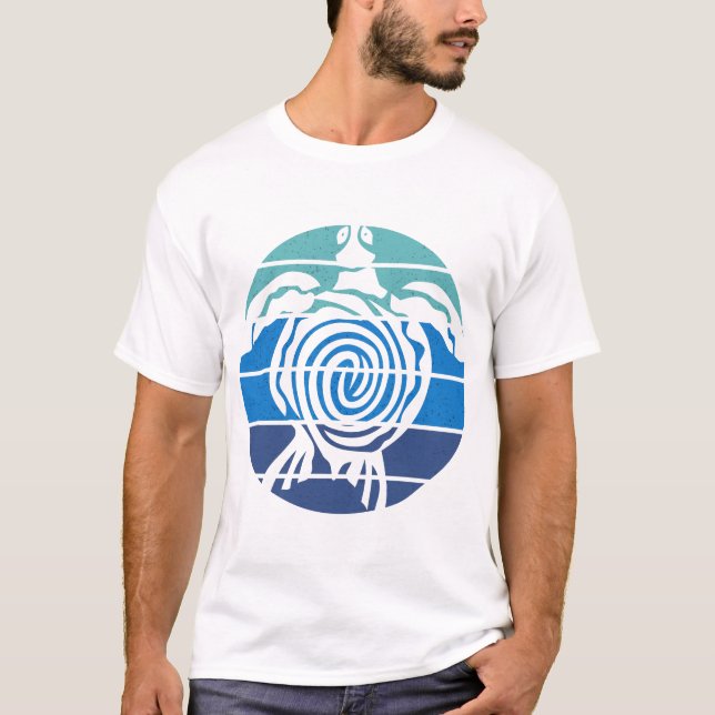 Camiseta Dia da Terra, Tartaruga do Mar, Limpe o Oceano (Frente)