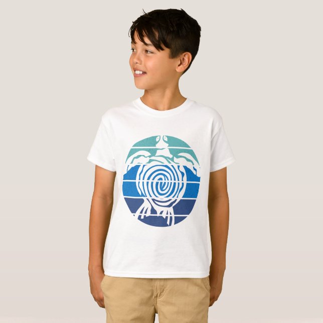 Camiseta Dia da Terra, Tartaruga do Mar, Limpe o Oceano (Frente Completa)