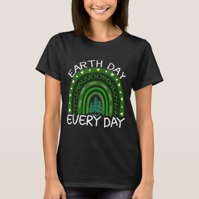 Camiseta Dia da Terra Todos os Dias Design de Arco-íris Dia (Frente)