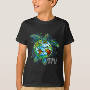 Camiseta Dia da Terra Todos Os Dias Tartaruga Marinha Engra