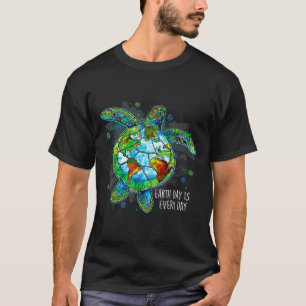 Camiseta Dia da Terra Todos Os Dias Tartaruga Marinha Engra