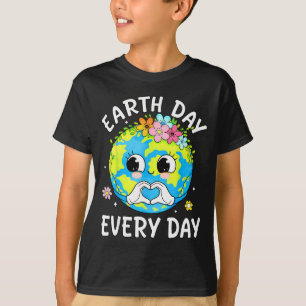 Camiseta Dia da terra todos os dias terra fofa com terra fl
