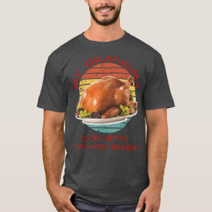 Camiseta Dia da Turquia Janta minha avó cozinha melhor do q