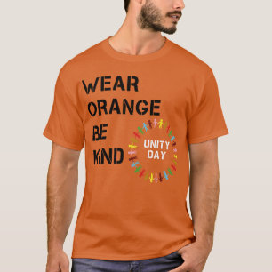 Camiseta dia da unidade laranja vista seja gentil anti-buli