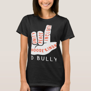Camiseta Dia da Unidade Sinal de Amor Contra o Bullying Kid
