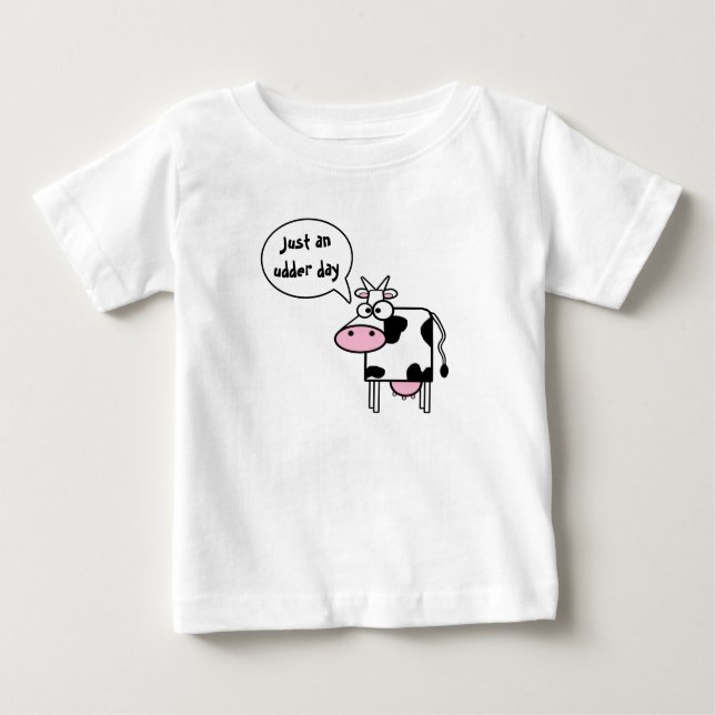 Camiseta Dia da Vaca de Cartoon Engraçado (Frente)