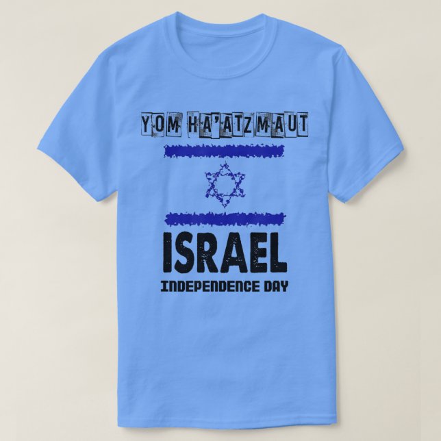 Camiseta Dia da Vitória da Independência de Israel por Yom  (Frente do Design)
