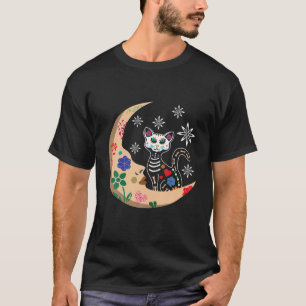 Camiseta Dia das Almas Muertos Dia do Açúcar do Morto Gato