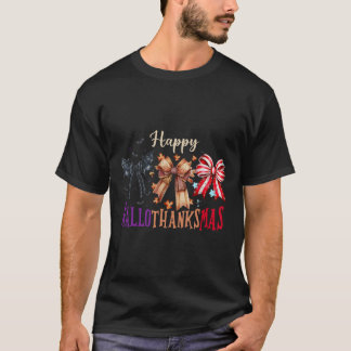 Camiseta Dia das Bruxas Ação de Graças Feliz Hallothanksmas
