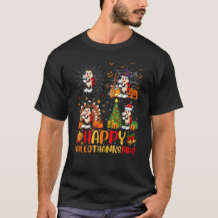 Camiseta Dia das Bruxas Ação de Graças Natal Joaninha Hallo