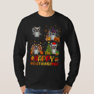 Camiseta Dia das Bruxas Ação de Graças Natal Lêmure Dia das