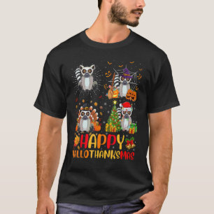 Camiseta Dia das Bruxas Ação de Graças Natal Lêmure Dia das