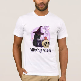 Camiseta Dia das Bruxas de Gato Negro