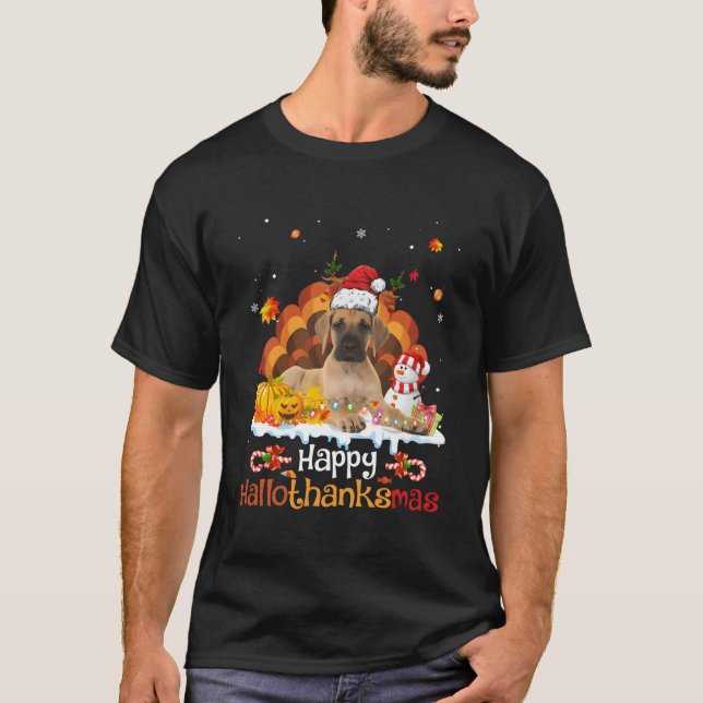 Camiseta Dia das Bruxas de Halloween de Hallothanksmas (Frente)