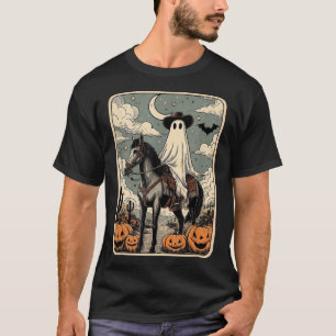 Camiseta Dia das Bruxas de Tarô Cavaleiro Andando no Espíri