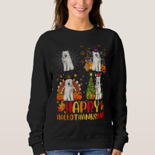 Camiseta Dia das Bruxas Dia de Ação de Graças Natal Cachorr