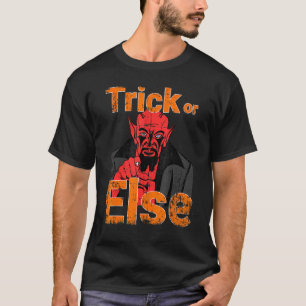 Camiseta Dia das Bruxas Diabo Truque ou Tratamento Assustad