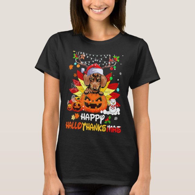 Camiseta Dia das Bruxas e Feliz Natal (Frente)