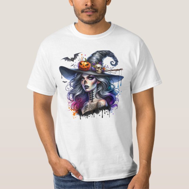 Camiseta dia das bruxas - fantasma assustador das bruxas (Frente)
