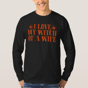 Camiseta Dia das Bruxas Masculino Marido Eu Amo Minha Bruxa