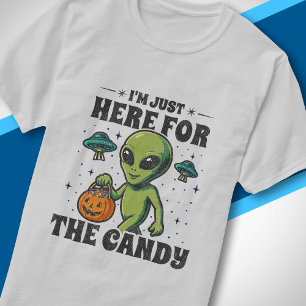 Camiseta Dia das Bruxas OVNI Para o Doce Fantasia de Traje 