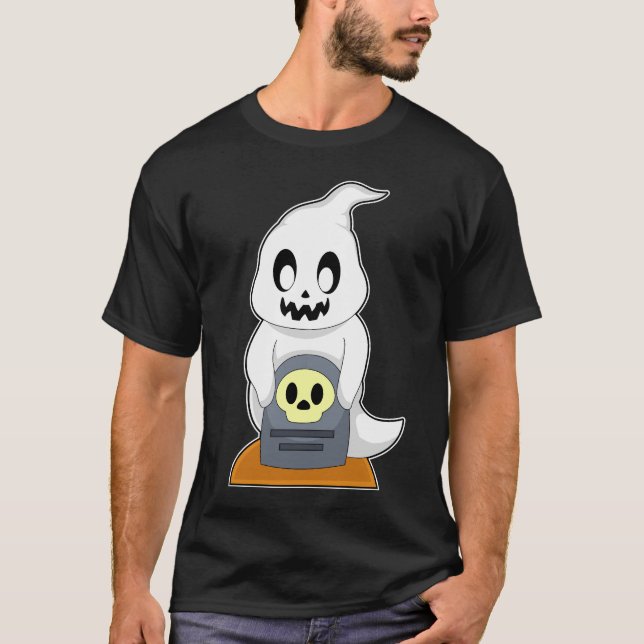 Camiseta Dia das Bruxas Túmulo Fantasma (Frente)