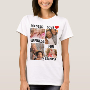 Camiseta Dia das Mães Avó Abençoada Personalizada 4 Fotos