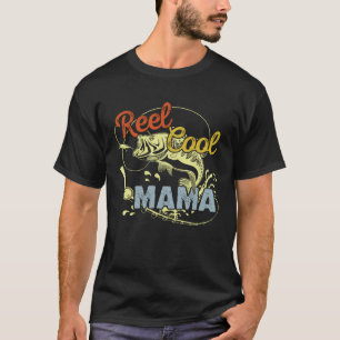 Camiseta Dia das Mães Carrete Retro Legal Mamãe Pescaria