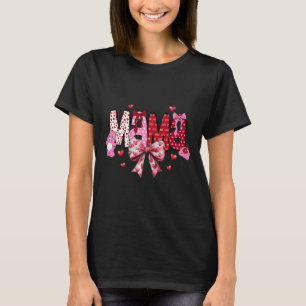 Camiseta Dia das Mães da Mamãe Groovy Coquette Laço Coração