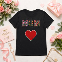 Dia das Mães Estiloso Coração de Flor de Mãe Moder