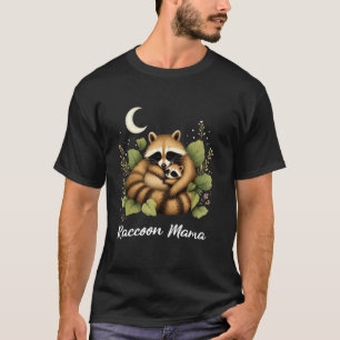 Camiseta Dia das Mães Guaxinim Fofo e Filho Mãe Mamãe Outon
