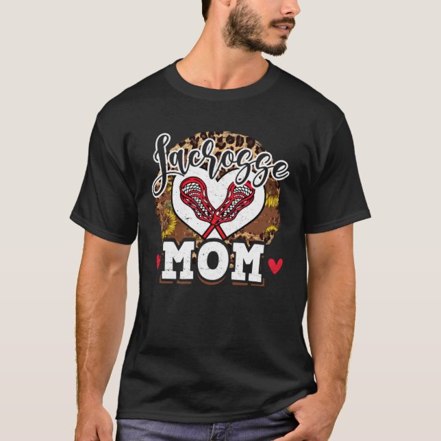 Camiseta Dia das Mães Lacrosse Mãe Mamãe  Vida de Mãe Leopa (Frente)