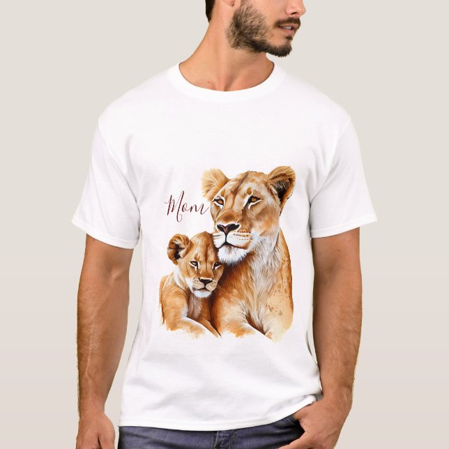 Camiseta Dia das mães Leoa e seu bebê  (Frente)
