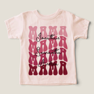 Camiseta Dia das Mães Mamãe Nomes das Crianças Personalizad