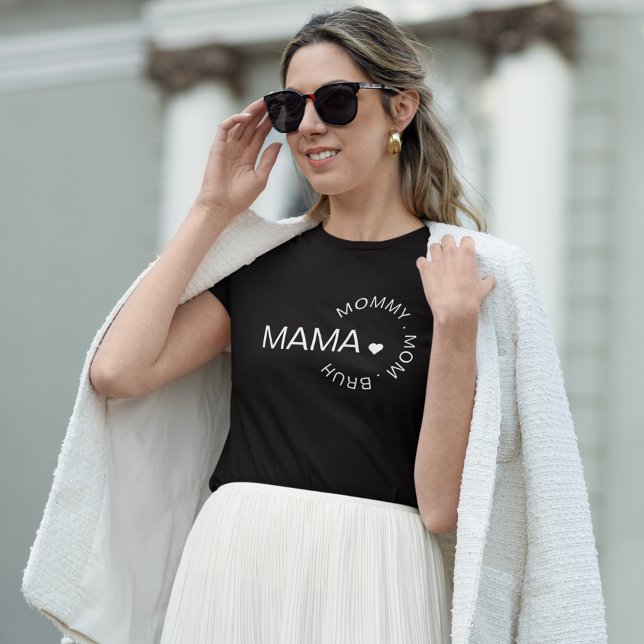 Camiseta Dia das Mães | Nova mãe | Mamãe Bruh Black & White (Criador carregado)