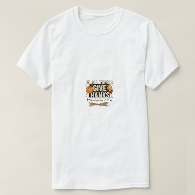 Camiseta Dia de Ação de Graças 2025 (Frente do Design)