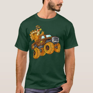 Camiseta Dia de Ação de Graças à Turquia a Caminhar Monstro