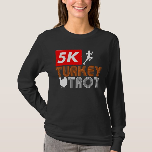 Camiseta Dia de Ação de Graças à Turquia Trot Fall (Frente)