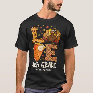 Camiseta Dia de Ação de Graças Amor 4ª Série Professor Peru