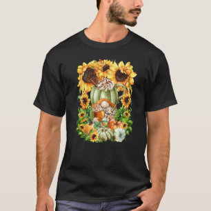 Camiseta Dia de Ação de Graças Bonito Gnome Abóbora Tempero