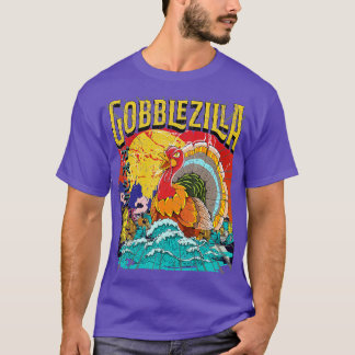 Camiseta Dia de Ação de Graças da Turquia Gobblezilla 1