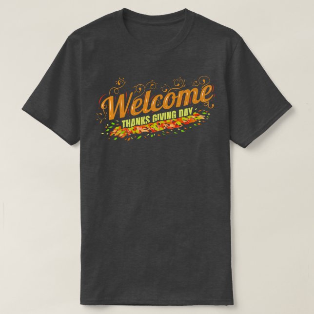 Camiseta Dia de Ação de Graças de Boas-vindas (Frente do Design)