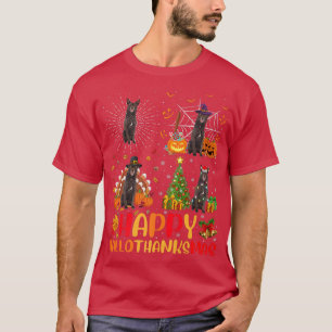 Camiseta Dia de Ação de Graças de Halloween Cachorro Kelpie