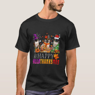 Camiseta Dia de Ação de Graças de Halloween de Siamese Cat