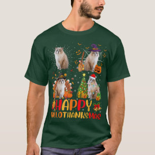 Camiseta Dia de Ação de Graças de Halloween Ragdoll Halloth