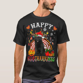 Camiseta Dia de Ação de Graças de Halloween Schipperke Hall